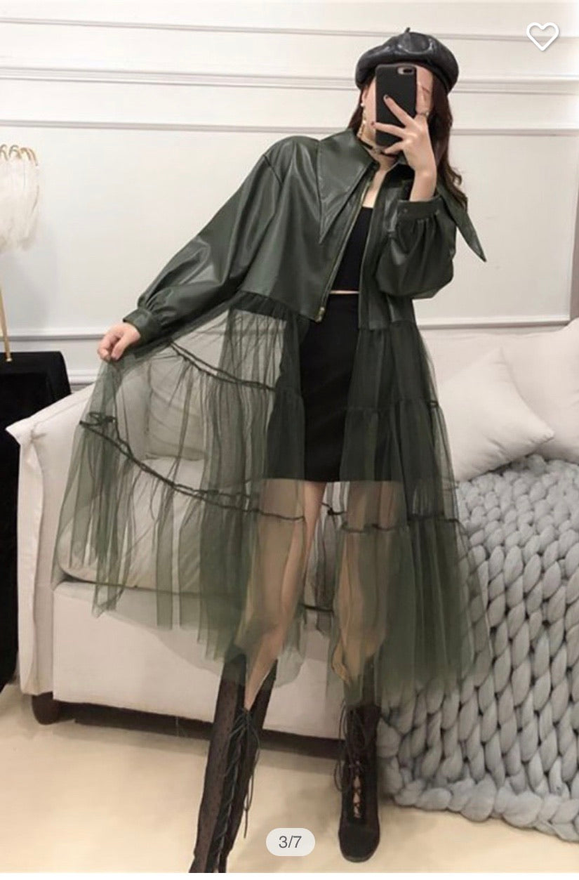 Fall fashion leather jacket